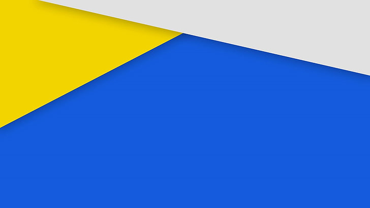 material, blue, yellow, white, material design, minimal art, graphics, HD wallpaper