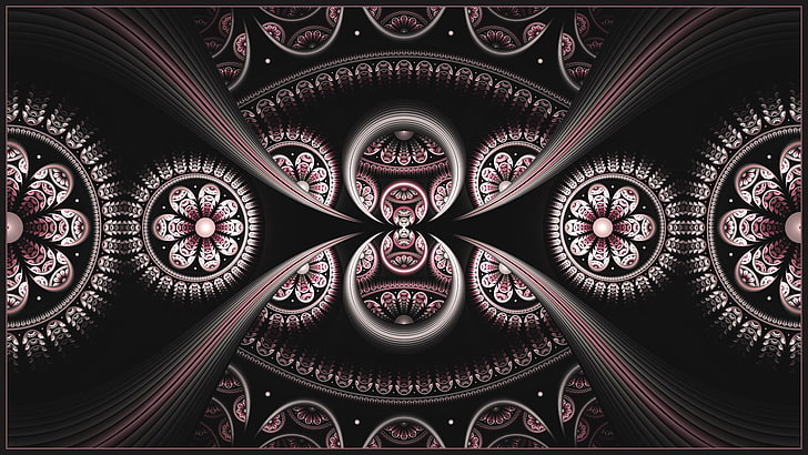 hitam dan coklat mandala cetak wallpaper digital, lingkaran, garis, latar belakang, cahaya, Wallpaper HD