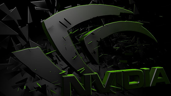 Логотип NVIDIA, Nvidia, графические процессоры, логотип, 3D, рендер, HD обои HD wallpaper