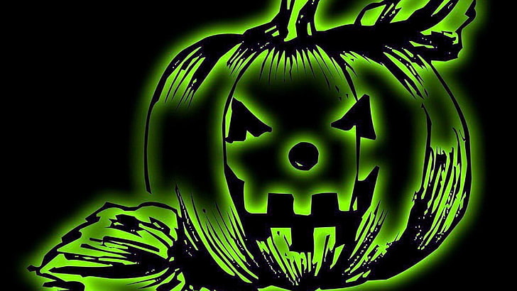 green, halloween, pumpkin, graphics, symbol, illustration, graphic design, cucurbita, HD wallpaper