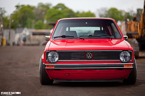 veículo Volkswagen vermelho, carro, Volkswagen, Golf 1, carros vermelhos, veículo, HD papel de parede HD wallpaper