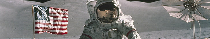 Neil Armstrong, espace, NASA, Terre, Lune, Apollo, Amérique du Nord, Rover, combinaison spatiale, pierre, noir, blanc, Fond d'écran HD