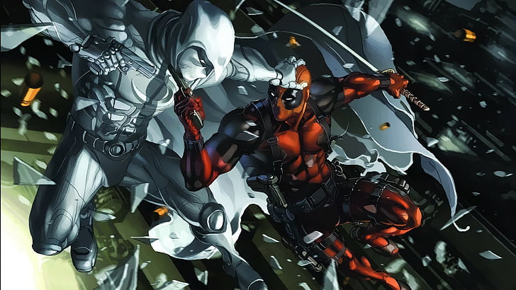 Merc with a mouth, Deadpool, Moon Knight, Marvel Comics, Tapety HD