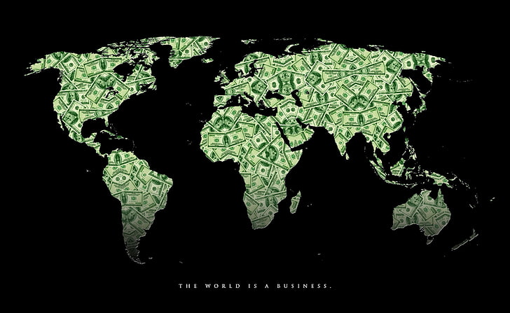 Soldi, soldi, soldi, illustrazione della mappa delle banconote del dollaro americano, aereo, creativo, soldi, soldi, Sfondo HD