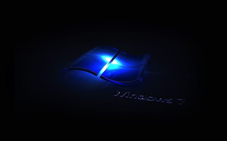 Windows 7 Dark Black Blue, тапет за Windows 7, компютри, Windows 7, тапет за windows 7, HD тапет