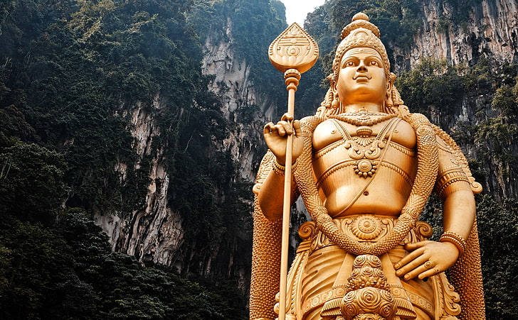 Statua di Lord Murugan, statua in cemento di Dio indù, Asia, Malesia, viaggio, statua, BatuCaves, Selangor, il più alto, Sfondo HD