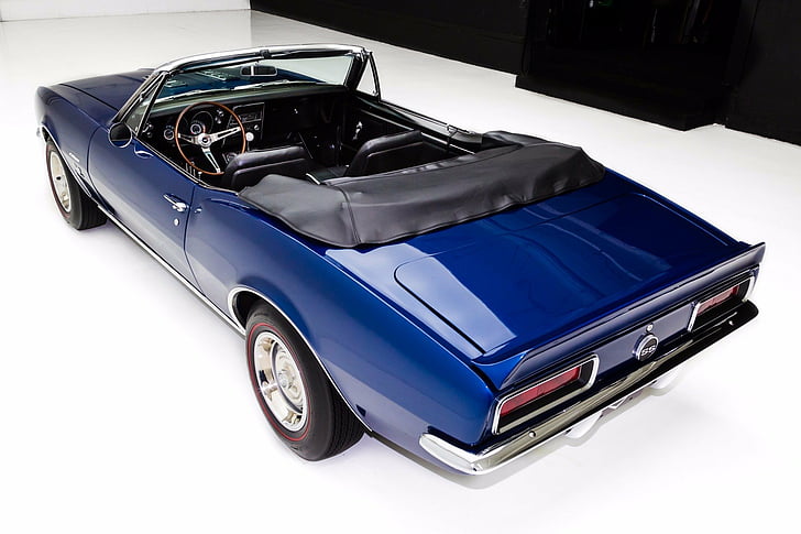 1967, 396, blue, camaro, cars, chevrolet, convertible, convertibles, rs-ss, HD wallpaper
