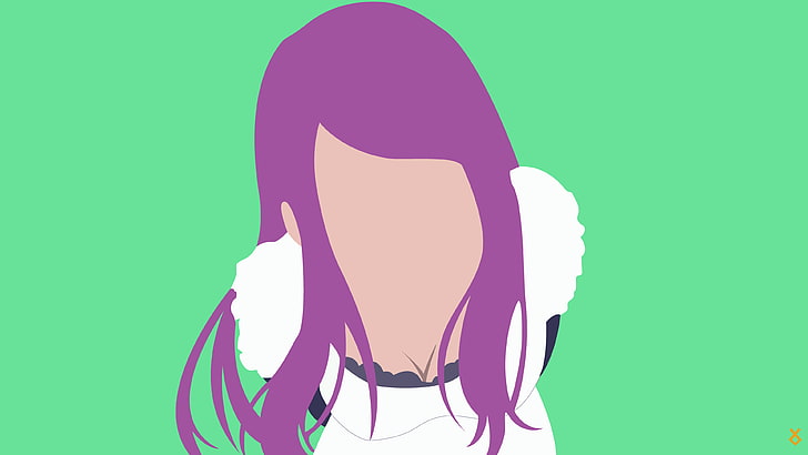 Purple Haired Female Fiction Character Vector Art, Kamishiro Rize, Tokyo Ghoul, anime girls, minimalizm, anime vectors, vector art, Tapety HD