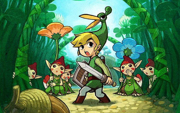 The Legend of Zelda Link fond d'écran numérique, The Legend of Zelda, jeux vidéo, The Legend of Zelda: The Minish Cap, Link, Fond d'écran HD