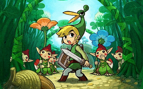 The Legend of Zelda Link sfondo digitale, The Legend of Zelda, videogiochi, The Legend of Zelda: The Minish Cap, Link, Sfondo HD HD wallpaper