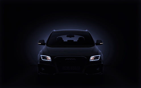 siyah Audi araba, audi, q5, siyah, önden görünüm, HD masaüstü duvar kağıdı HD wallpaper