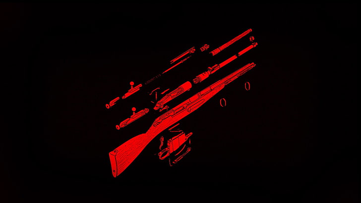 dispositivo electrónico negro y rojo, Mosin-Nagant, rifle de cerrojo, Fondo de pantalla HD