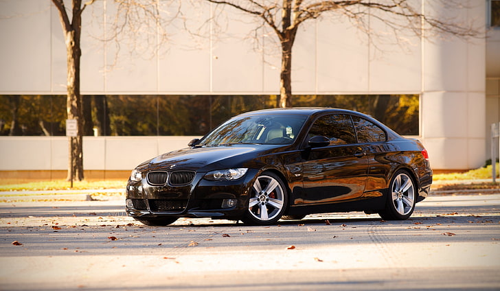 BMW coupé noir, BMW, noir, voitures, auto, 335i, BMW 335i, BMW e92, wallper auto, photographie de voitures, Fond d'écran HD