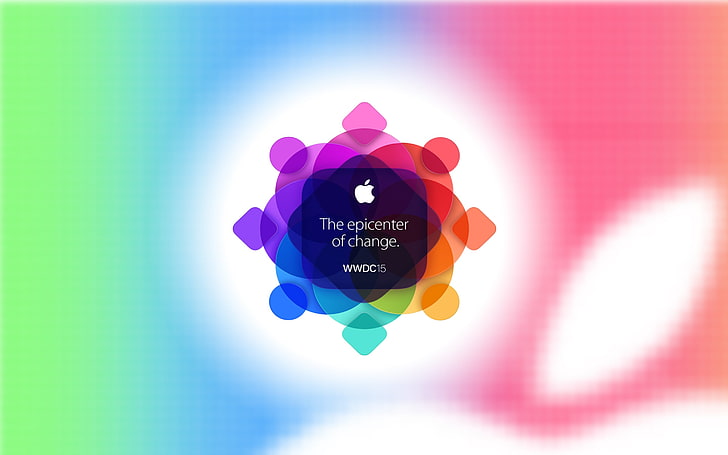 multicolored Apple Center of Change screenshot, Apple Inc., WWDC, technology, HD wallpaper