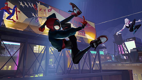 فيلم ، Spider-Man: Into The Spider-Verse ، Miles Morales ، Spider-Gwen ، Spider-Man، خلفية HD HD wallpaper