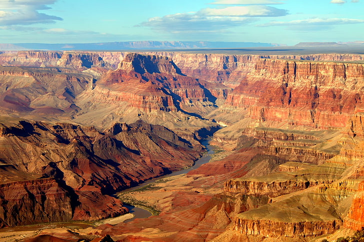 Canyons, Grand Canyon, Arizona, Canyon, Cliff, Horizon, Landscape, National Park, Nature, Panorama, River, USA, HD wallpaper