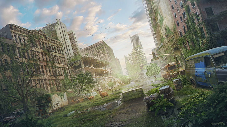 Science-Fiction, postapokalyptische, Stadt, Ruine, HD-Hintergrundbild