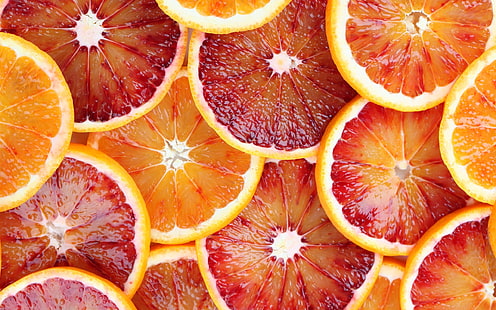 Фруктовые ломтики, апельсины, грейпфрут, сок, красный и желтый, Фрукты, Ломтики, Апельсины, Грейпфрут, Сок, Красный, Желтый, HD обои HD wallpaper