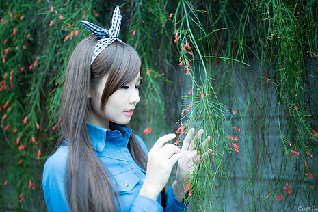 Asian, Frauen, Porträt, Haarband, Zhang Ya Zhu, HD-Hintergrundbild HD wallpaper