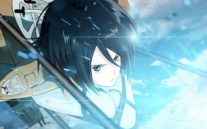 shingeki no kyojin mikasa Acker-Anime HD Tapeta, Atak na Titan postać kobieca tapeta cyfrowa, Tapety HD