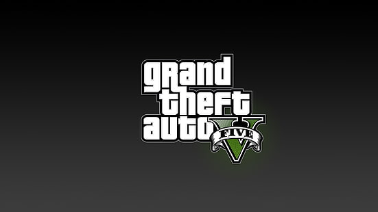 Grand Theft Auto Five logo, minimalism, grand theft auto, rockstar games, Grand Theft Auto V, GTA 5, HD wallpaper HD wallpaper