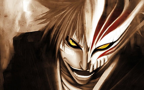 Bleach Ichigo Kurosaki z cyfrową tapetą z pustą maską, Bleach, Kurosaki Ichigo, Hollow, Tapety HD HD wallpaper