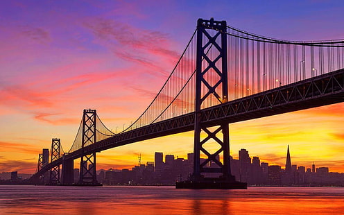 Golden Gate Bridge At Dusk San Francisco Desktop Wallpaper Hd For Mobile Phones And Pc 1920×1200, HD wallpaper HD wallpaper