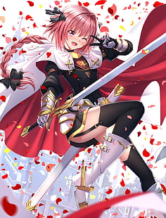 pink-haired female anime character, Fate/Apocrypha , Fate Series, anime boys, Astolfo (Fate/Apocrypha), Rider of Black, HD wallpaper HD wallpaper