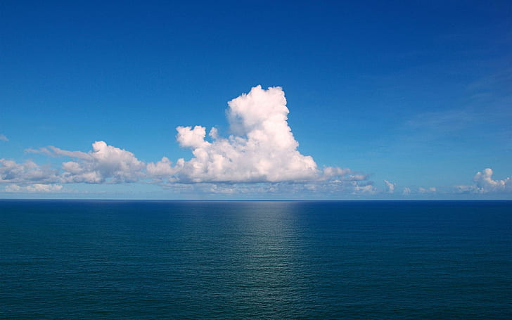 Bela vista do Oceano Atlântico, nuvens e mar azul, água, nuvens, Oceano Atlântico, vista, natureza e paisagens, HD papel de parede