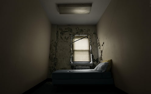 biały materac, wnętrze, pokój, okno, łóżko, Tapety HD HD wallpaper