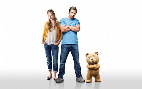 Movie, Ted 2, Amanda Seyfried, Mark Wahlberg, Ted (Movie Character), Teddy Bear, HD tapet HD wallpaper