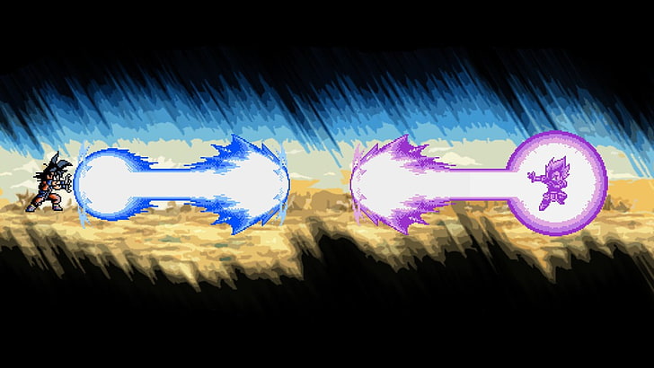 Ilustrasi DragonBall Z Goku, Vegeta, Son Goku, Dragon Ball, anime, piksel, Wallpaper HD