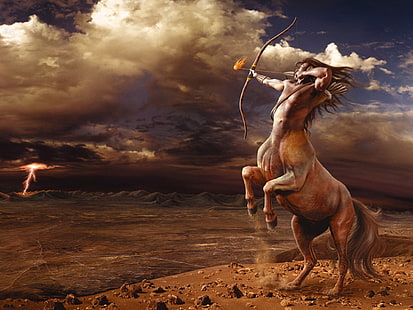 Cyfrowa ilustracja Centaur, Fantasy, Creature, Tapety HD HD wallpaper