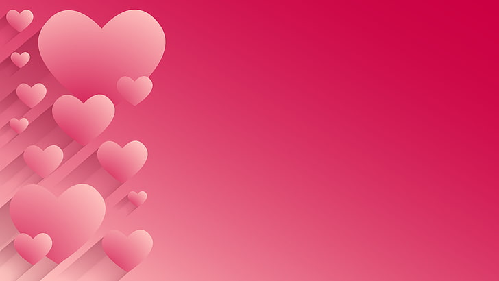 Pink heart illustration, abstraction, hearts, pink background, HD wallpaper  | Wallpaperbetter
