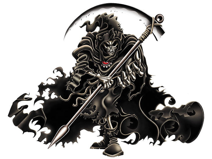 Grim Reaper illustration, Dark, Grim Reaper, Skull, HD wallpaper