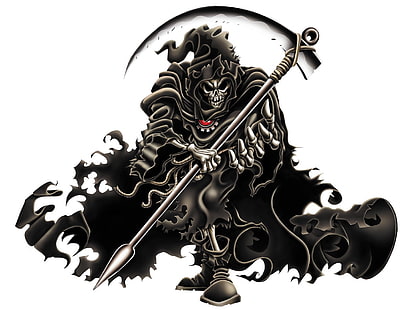 Ilustración de Grim Reaper, oscuro, Grim Reaper, cráneo, Fondo de pantalla HD HD wallpaper
