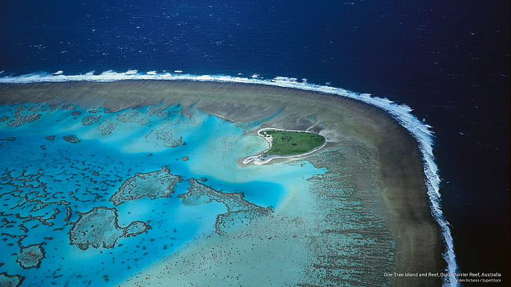 One Tree Island and Reef, Great Barrier Reef, Australia, Oceania, HD wallpaper