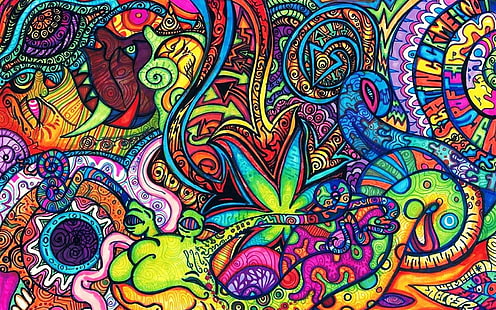 Artistic, Psychedelic, Abstract, Colorful, Colors, Design, Trippy, HD wallpaper HD wallpaper