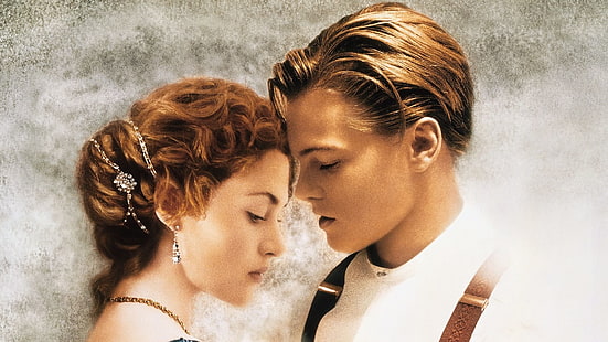 Jack and Rose of Titanic tapety, film, Titanic, Kate Winslet, Leonardo Dicaprio, Tapety HD HD wallpaper