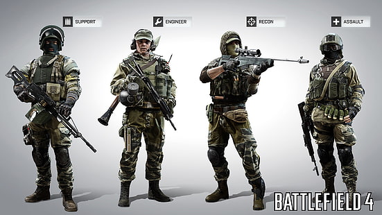 Battlefield 4 soldat digital tapet, Battlefield, maskingevär, ingenjör, Battlefield 4, vapen, videospel, render, CGI, 3D, digital konst, gevär, soldat, HD tapet HD wallpaper