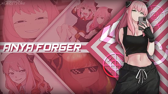 Anya Forger, Spy x Family, 애니메이션, 핑크, HD 배경 화면 HD wallpaper