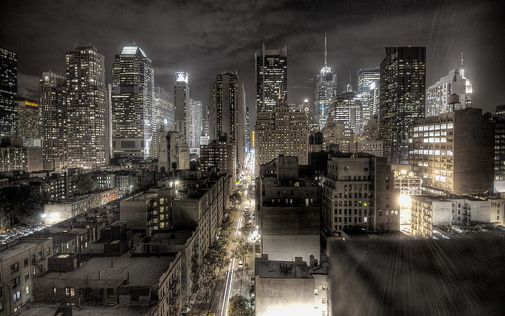 Cidade escura de Newyork, cidade escura, newyork, HD papel de parede