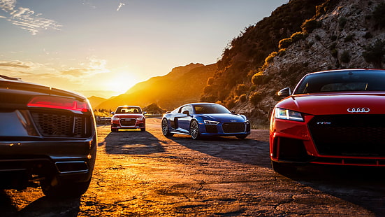 Audi R8, Audi TT RS, Audi RS 3, HD обои HD wallpaper