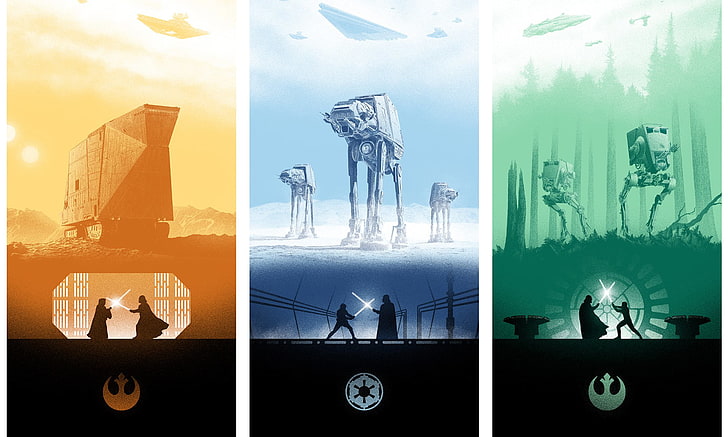 Star Wars clip art, star wars, poster, A New Hope, Return of the Jedi, New hope, The Empire Strikes Back, HD wallpaper