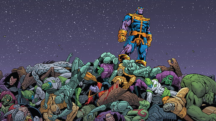 Thanos Marvel Stars HD, cartoon/comic, stars, marvel, thanos, HD wallpaper