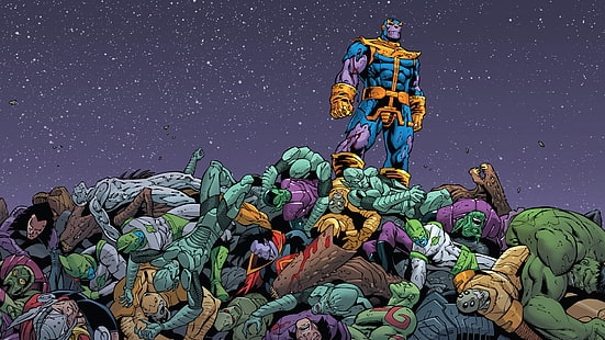 Thanos Marvel Stars HD, desenho animado / história em quadrinhos, estrelas, maravilha, thanos, HD papel de parede HD wallpaper