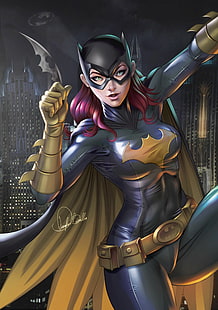 Batgirl, DC Comics, иллюстрации, портретная экспозиция, Бэтмен, HD обои HD wallpaper