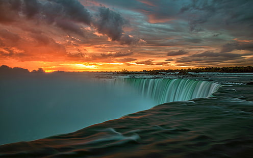 Ниагарский водопад в Канаде Sunset Landscape Nature 4k Ultra Hd Обои для рабочего стола Для компьютеров Ноутбуки Планшеты и мобильные телефоны 3840 × 2400, HD обои HD wallpaper