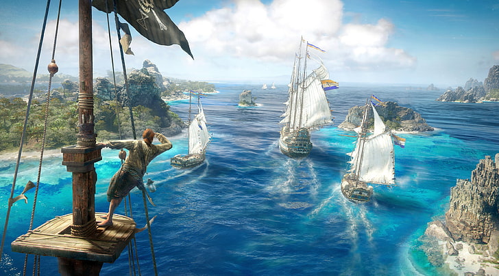 Skull and Bones, Games, Other Games, Game, Ships, videogame, 2018, HD wallpaper