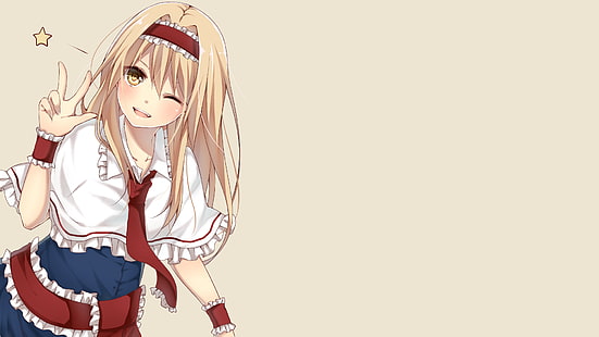 Alice Margatroid, Anime Girls, Anime, Touhou, zwinkert, HD-Hintergrundbild HD wallpaper